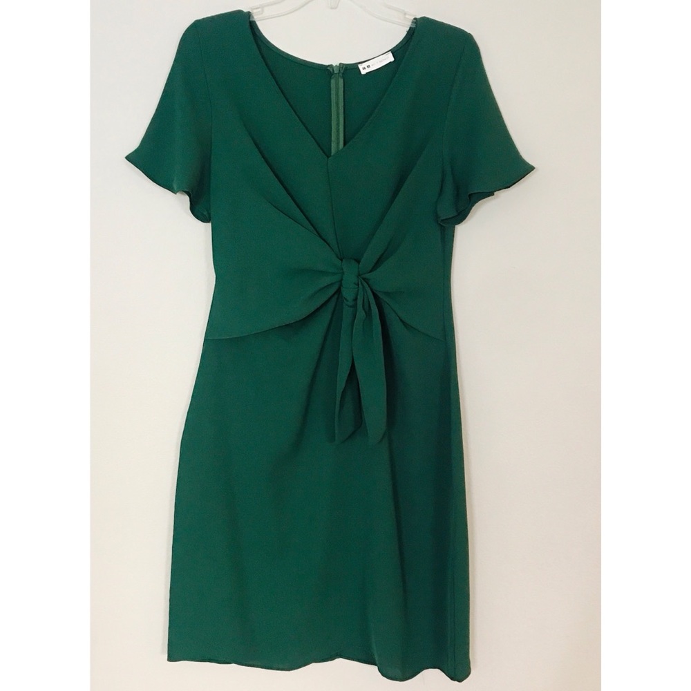 Knotted Shift Dress in Emerald Bohme Boutique